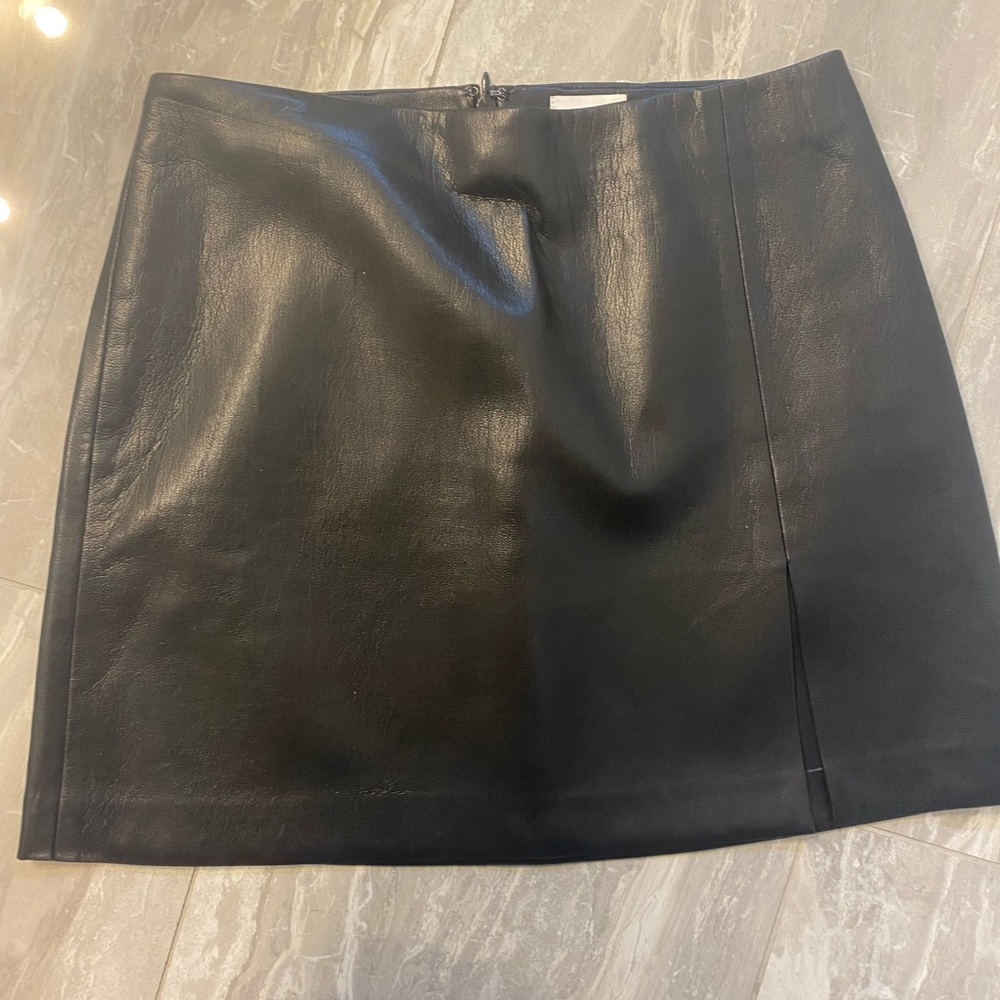 Sunday Best Black Faux-Leather Mini Skirt